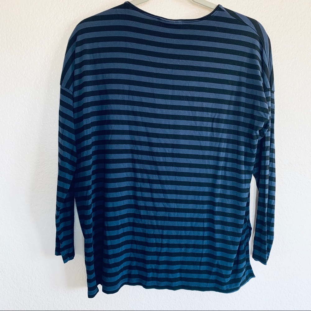 Habitat Blue Striped Relaxed Dolman Long Sleeve Top - Picture 5 of 6